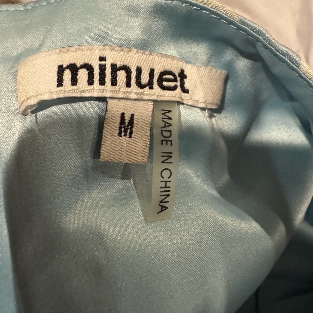 Minuet Light Blue Satin with Sunflower Design Dress - Picture 3 of 3